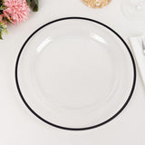 Elegant and Stylish Clear Regal Disposable Party Plates with Black Rim