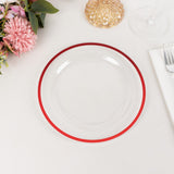 Elegant Red Rimmed Disposable Salad Plates